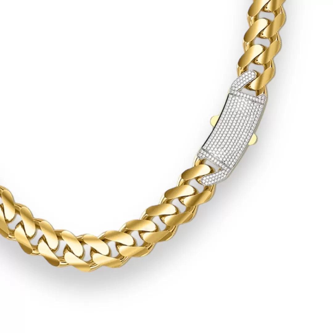 14k Classic Luxury Monaco Chain 8mm 18inch