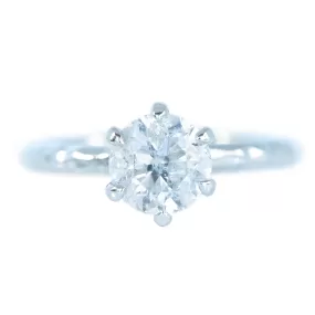 1.51ct Round Diamond Six Prong Evergreen Solitaire In Recycled Platinum