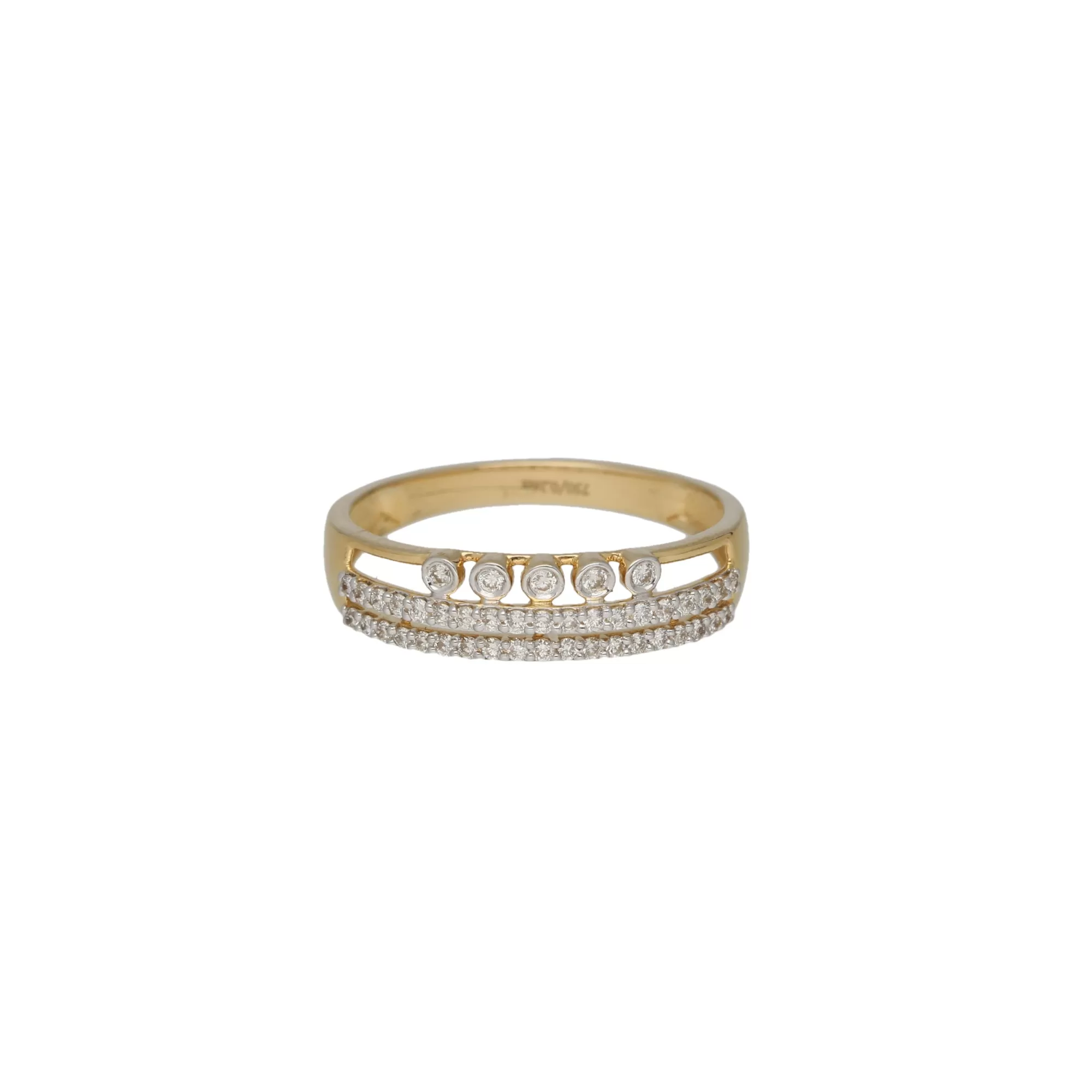 18K Yellow Gold & 0.19 Carat Diamond Ring (1.6gm)