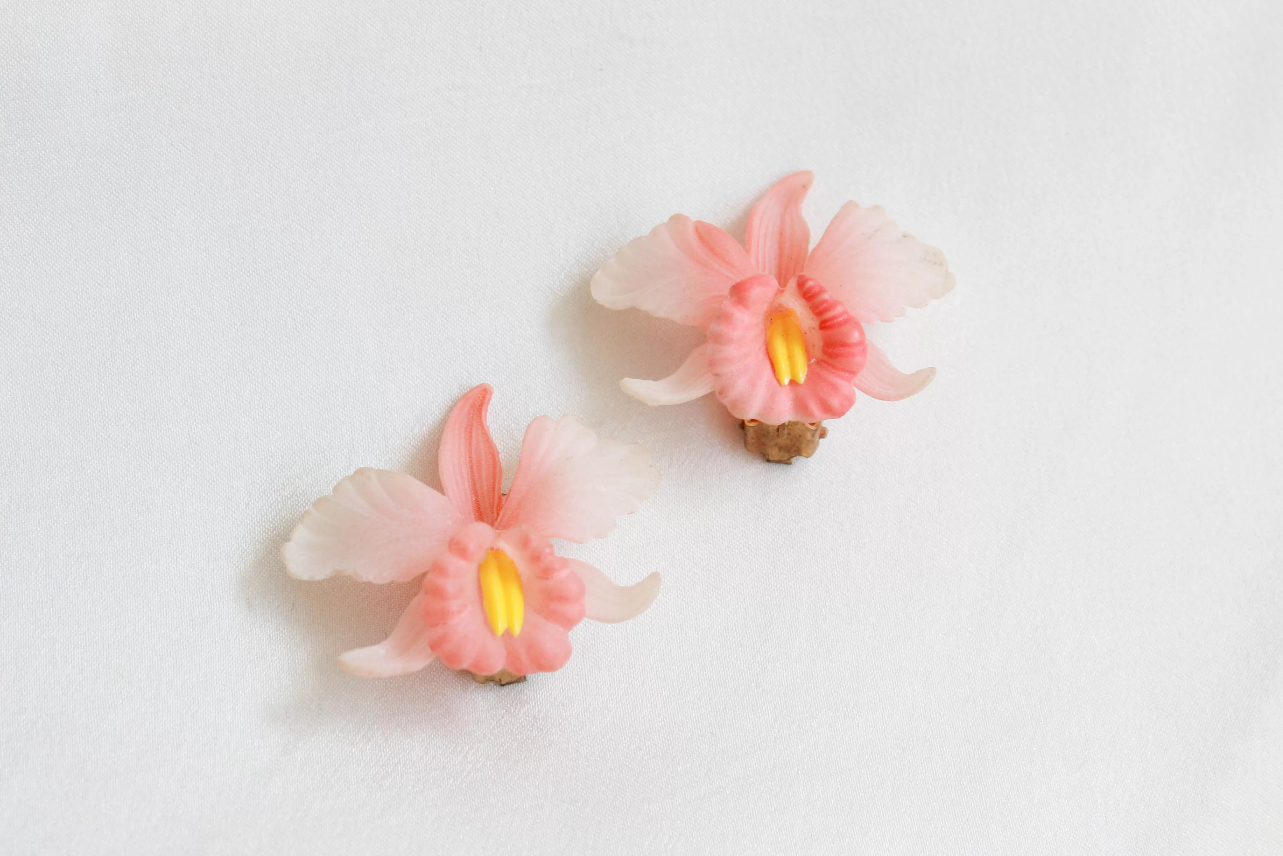 1950s Orchid Earrings