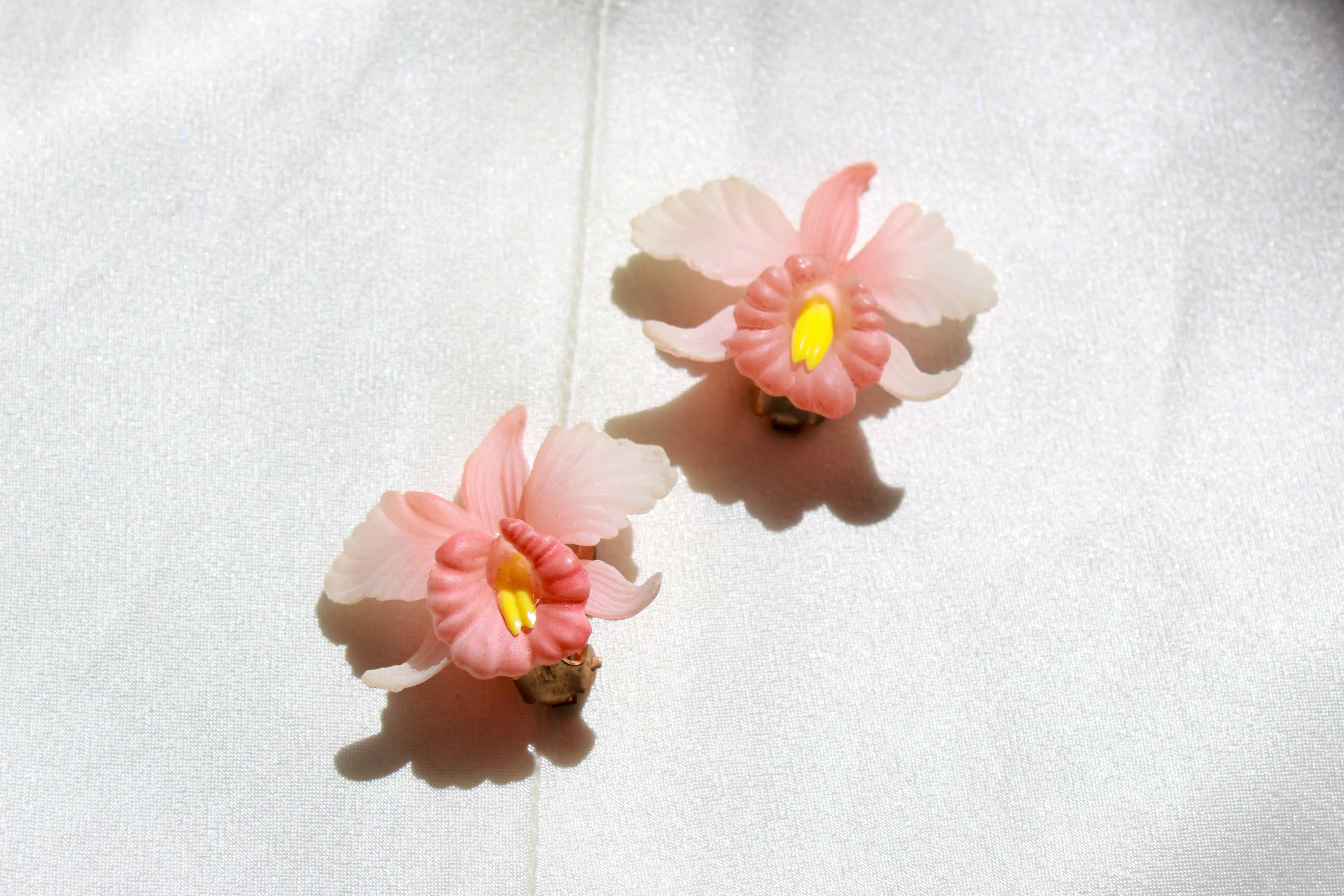 1950s Orchid Earrings