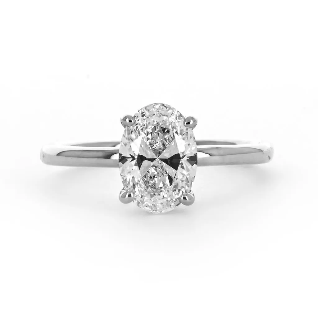 2.06ctw Oval Lab-Grown Diamond Engagement Ring, Signature Solitaire - 950 Platinum