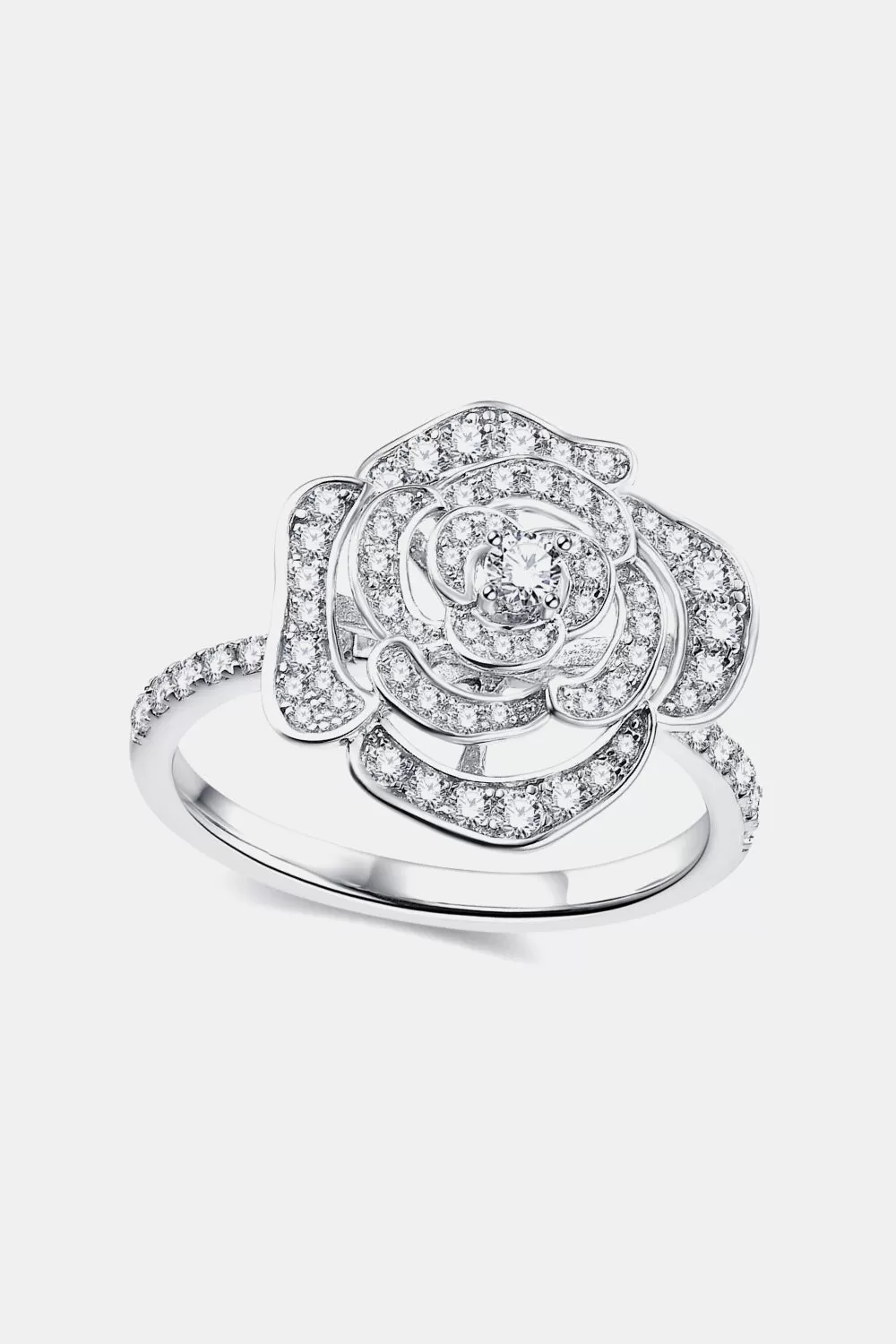 3.4 Carat Moissanite Flower Shape Ring