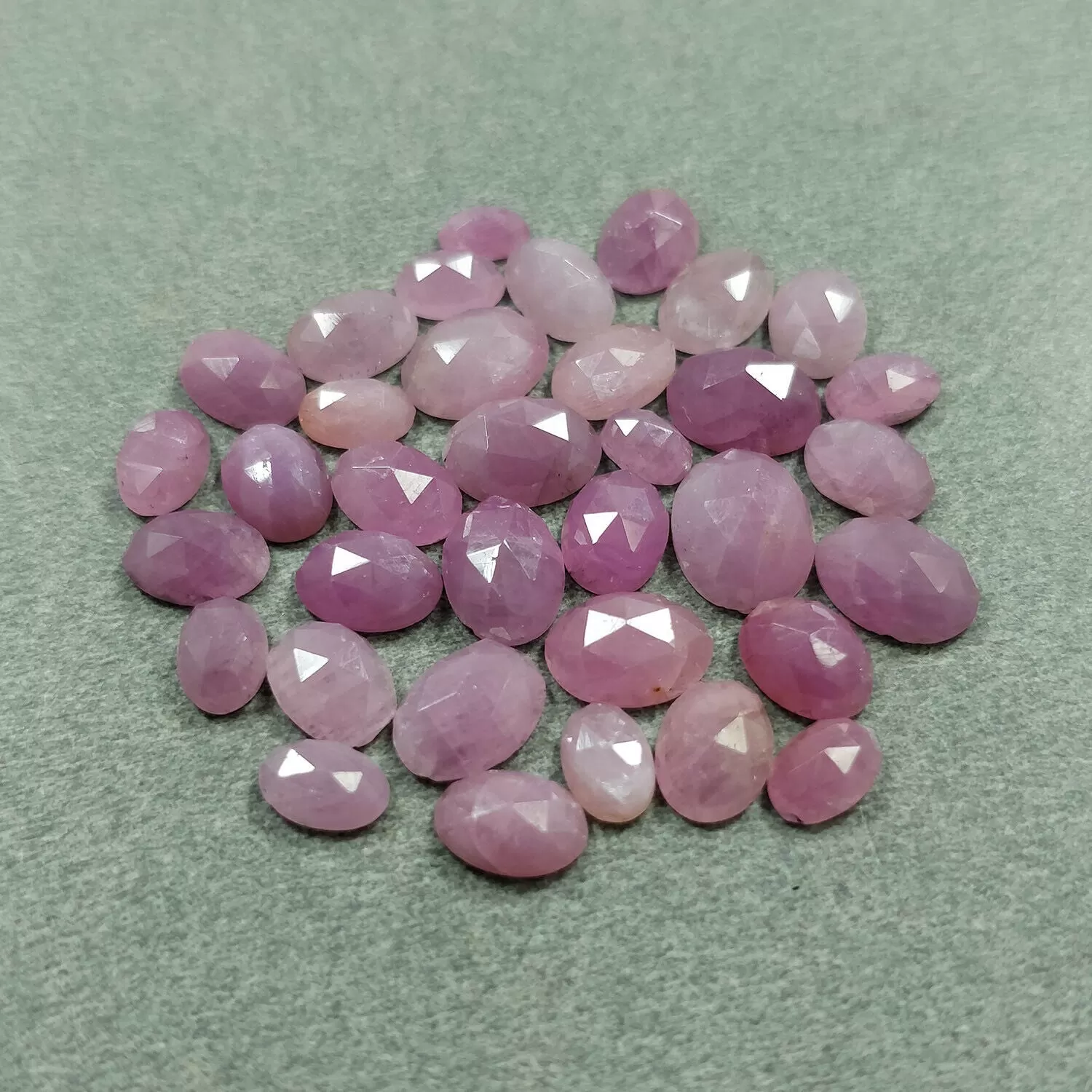 34.50cts Natural Untreated PINK SAPPHIRE Gemstone Oval Shape Rose Cut 5*3mm - 9*6mm 35pcs Lot For Jewelry