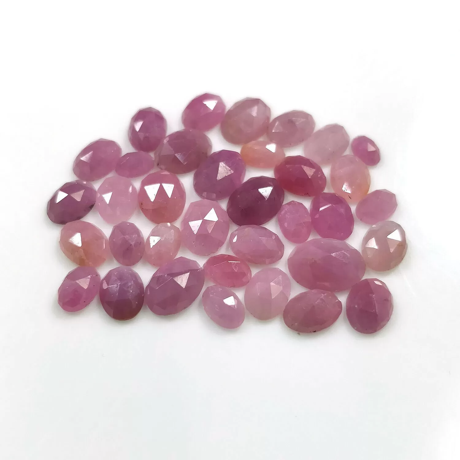 34.50cts Natural Untreated PINK SAPPHIRE Gemstone Oval Shape Rose Cut 5*3mm - 9*6mm 35pcs Lot For Jewelry