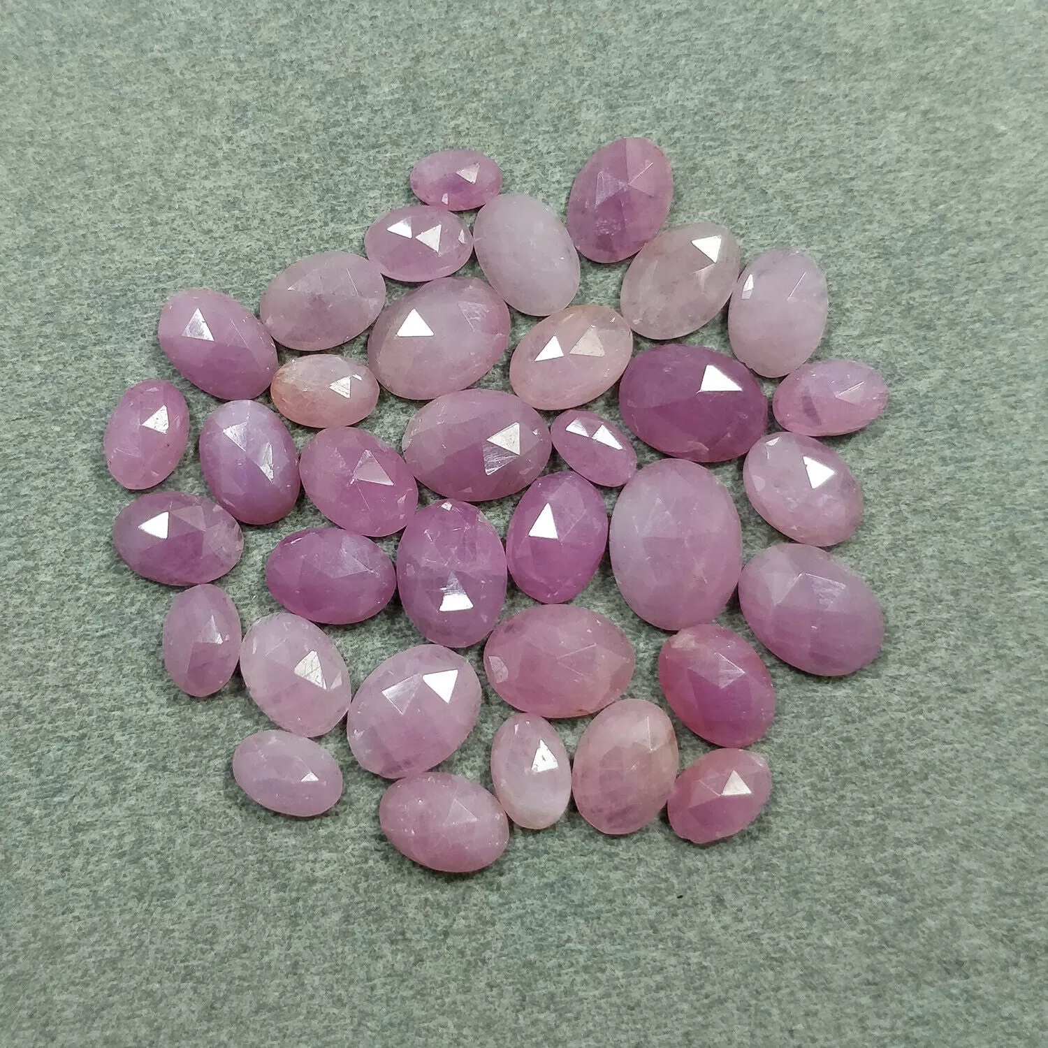 34.50cts Natural Untreated PINK SAPPHIRE Gemstone Oval Shape Rose Cut 5*3mm - 9*6mm 35pcs Lot For Jewelry