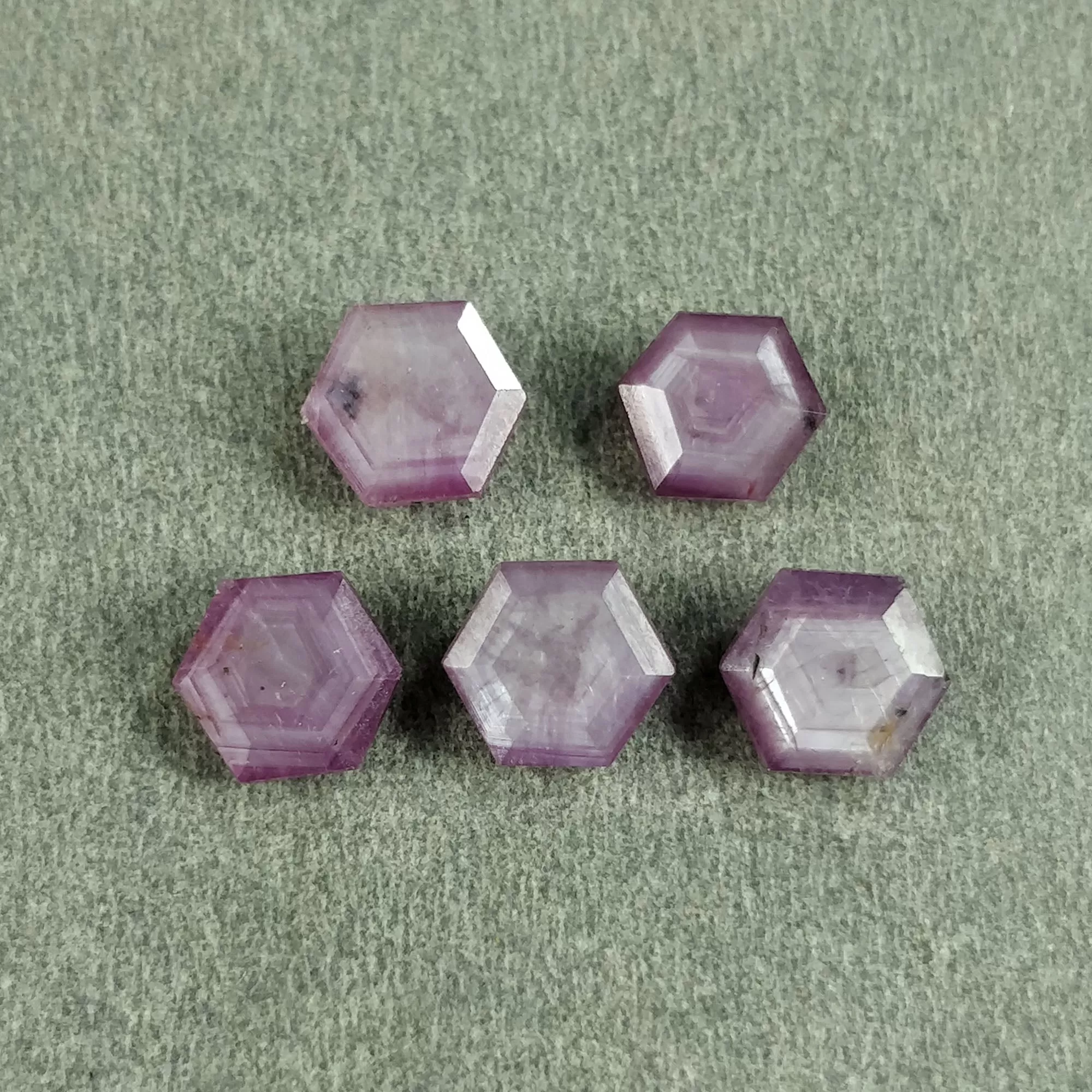 8.01cts Natural Untreated Raspberry Sheen PINK SAPPHIRE Gemstone September Birthstone Hexagon Shape Step Cut 7mm 5pcs Lots