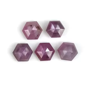 8.01cts Natural Untreated Raspberry Sheen PINK SAPPHIRE Gemstone September Birthstone Hexagon Shape Step Cut 7mm 5pcs Lots