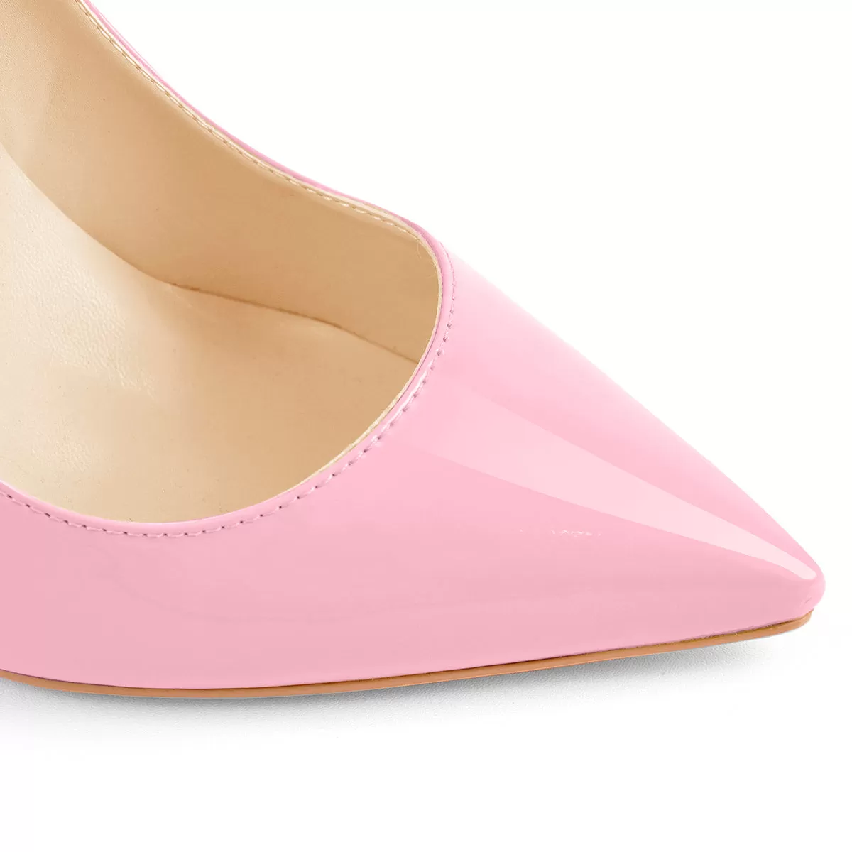 8cm 10cm 12cm Pink Pointed Toe Slip On High Heel Pumps