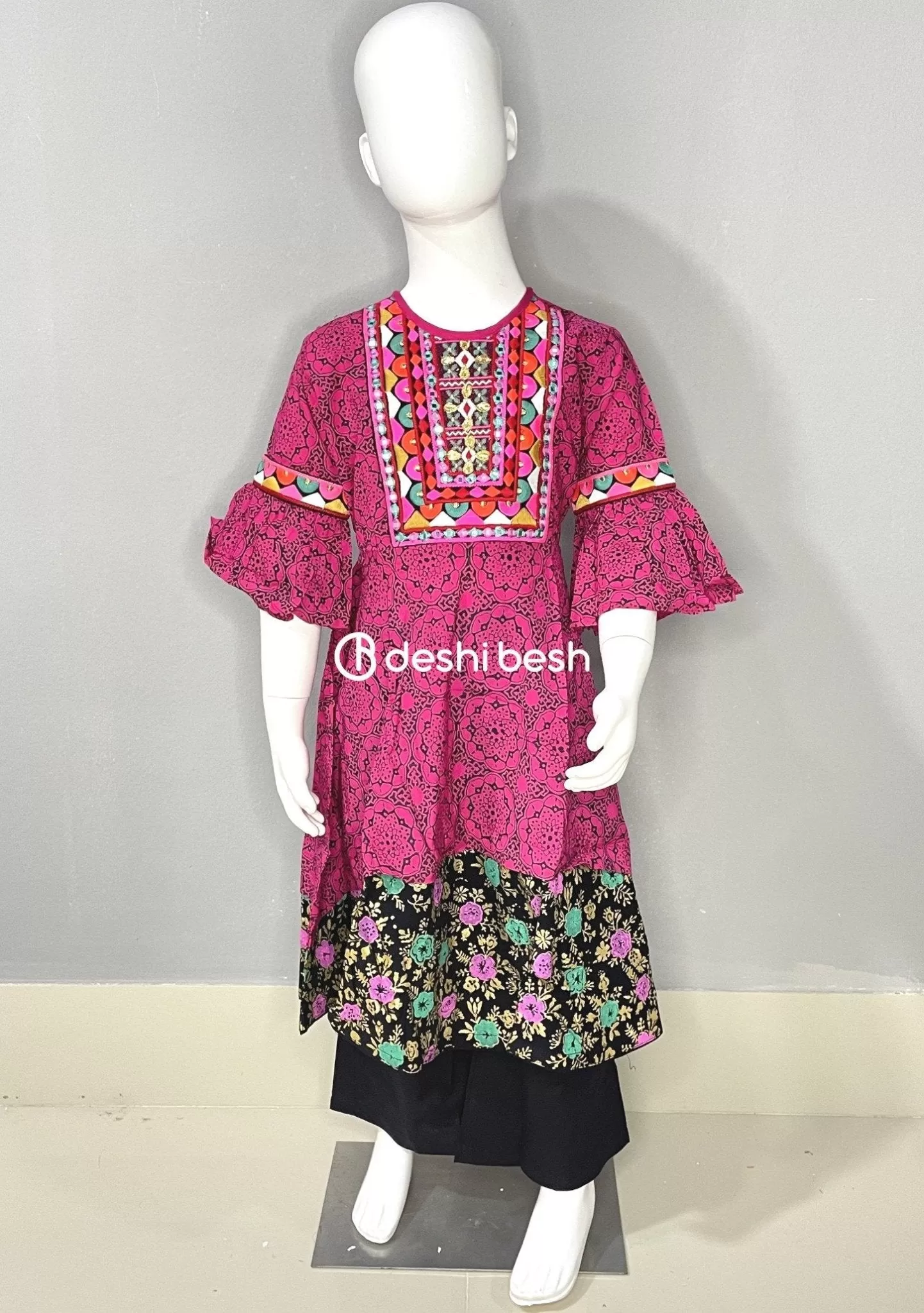 Aarong Printed Embroidered Linen Shalwar Suit