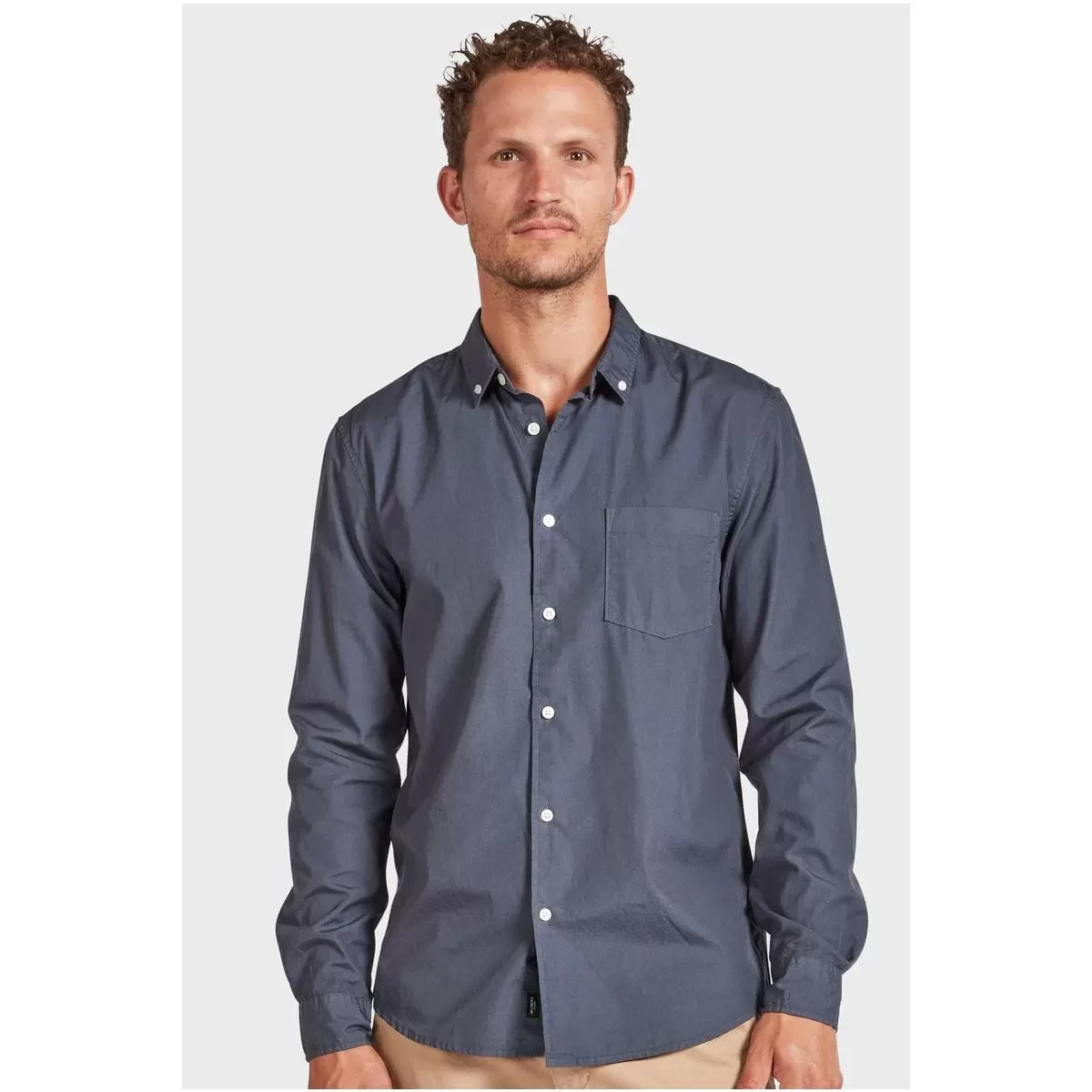 Academy Brand Men's Frank Poplin Shirt - Navy