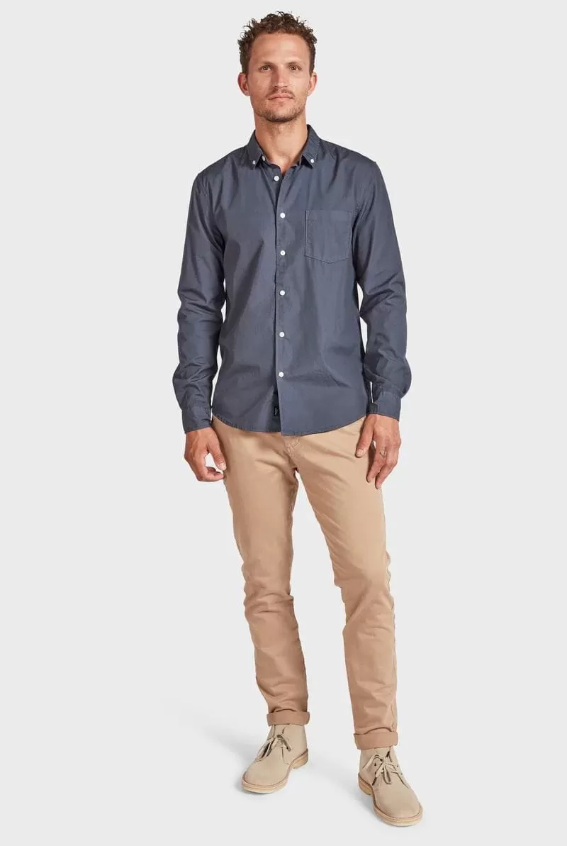 Academy Brand Men's Frank Poplin Shirt - Navy