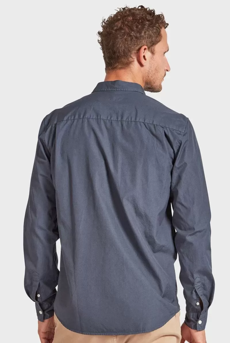 Academy Brand Men's Frank Poplin Shirt - Navy