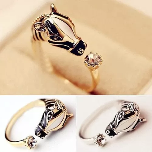 Adorable Horse Crystal Ring