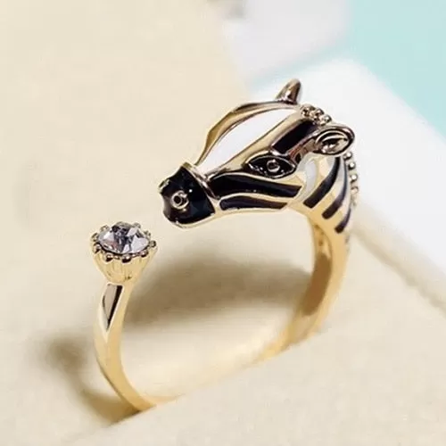 Adorable Horse Crystal Ring