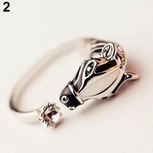 Adorable Horse Crystal Ring