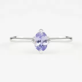 Alice Ring 6mm 0.60ct Lavender Blue Madagascar Sapphire, 14k White Gold