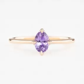 Alice Ring 6mm 0.60ct Purple Madagascar Sapphire, 14k Rose Gold