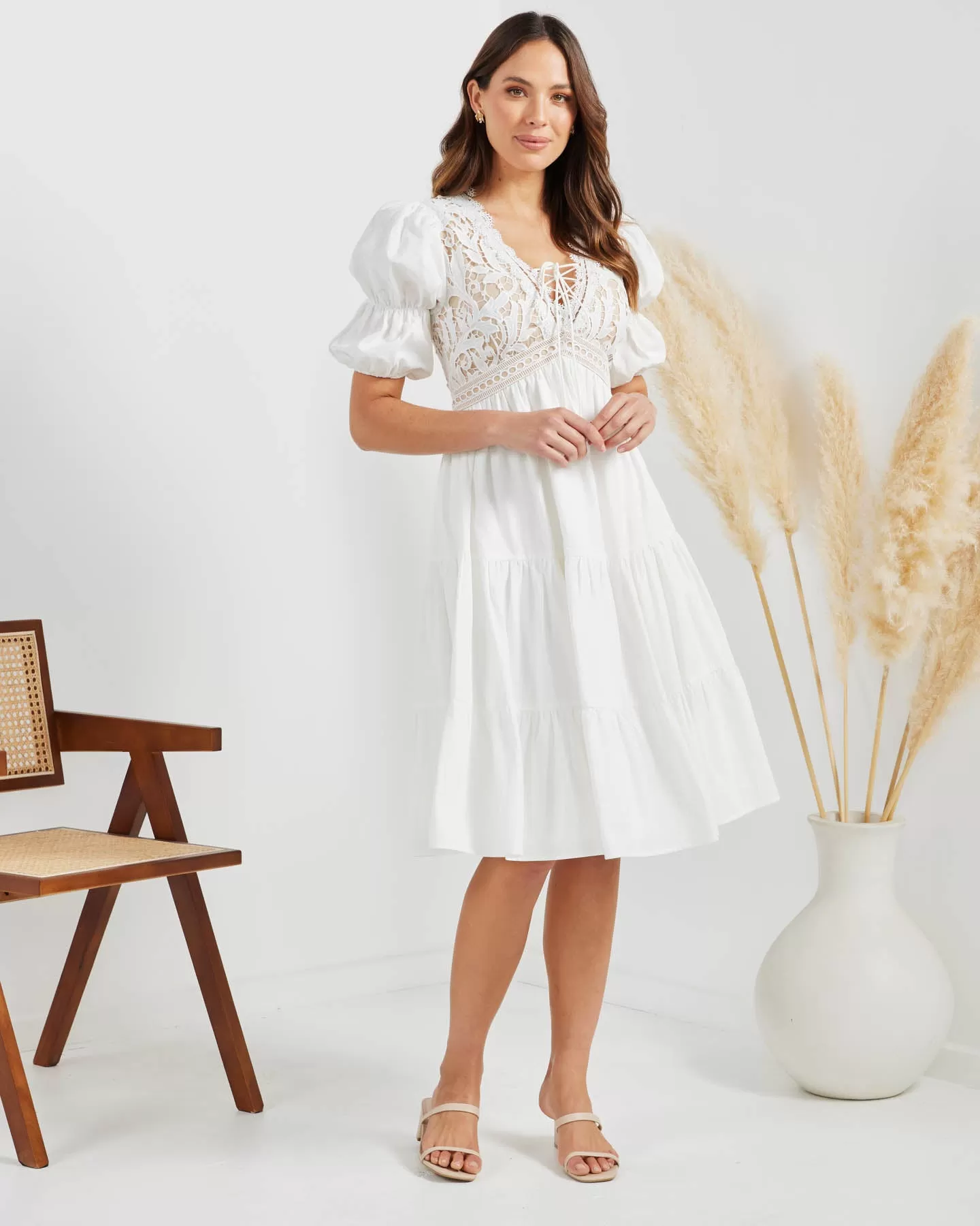 Alma Dress-White