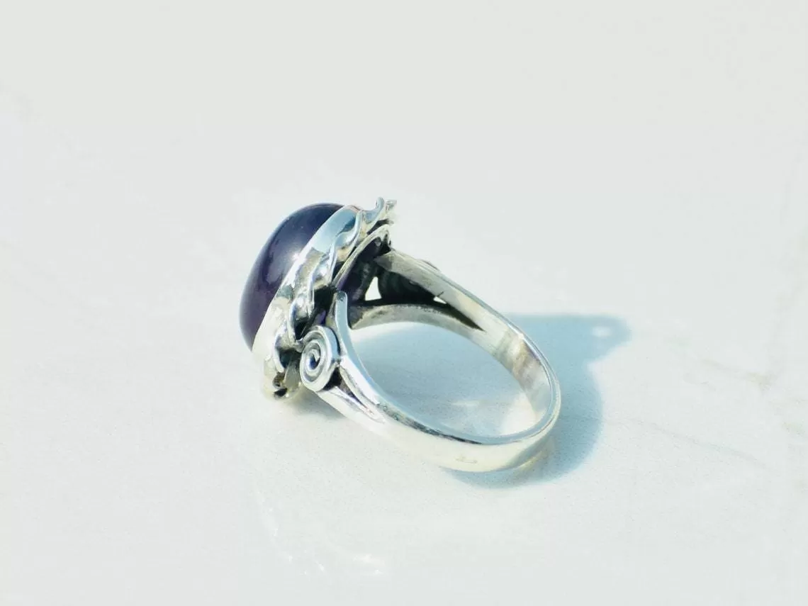 Amethyst Sterling Silver Ring, Handmade Jewelry, February birthstone,Christmas Gift, For her