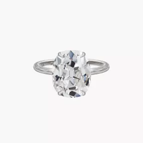 Antique Cut Cushion Solitaire Engagement Ring