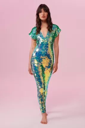 APHRODITE SEQUIN JUMPSUIT - CHAMELEON