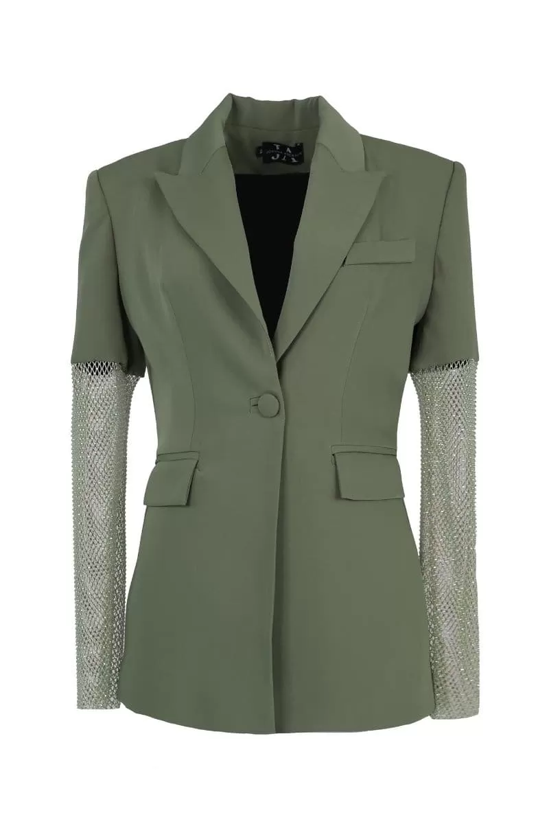 ARMY GREEN DIAMOND BLAZER