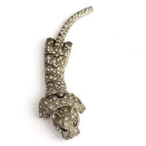 Articulated Silver Wild Cat Brooch