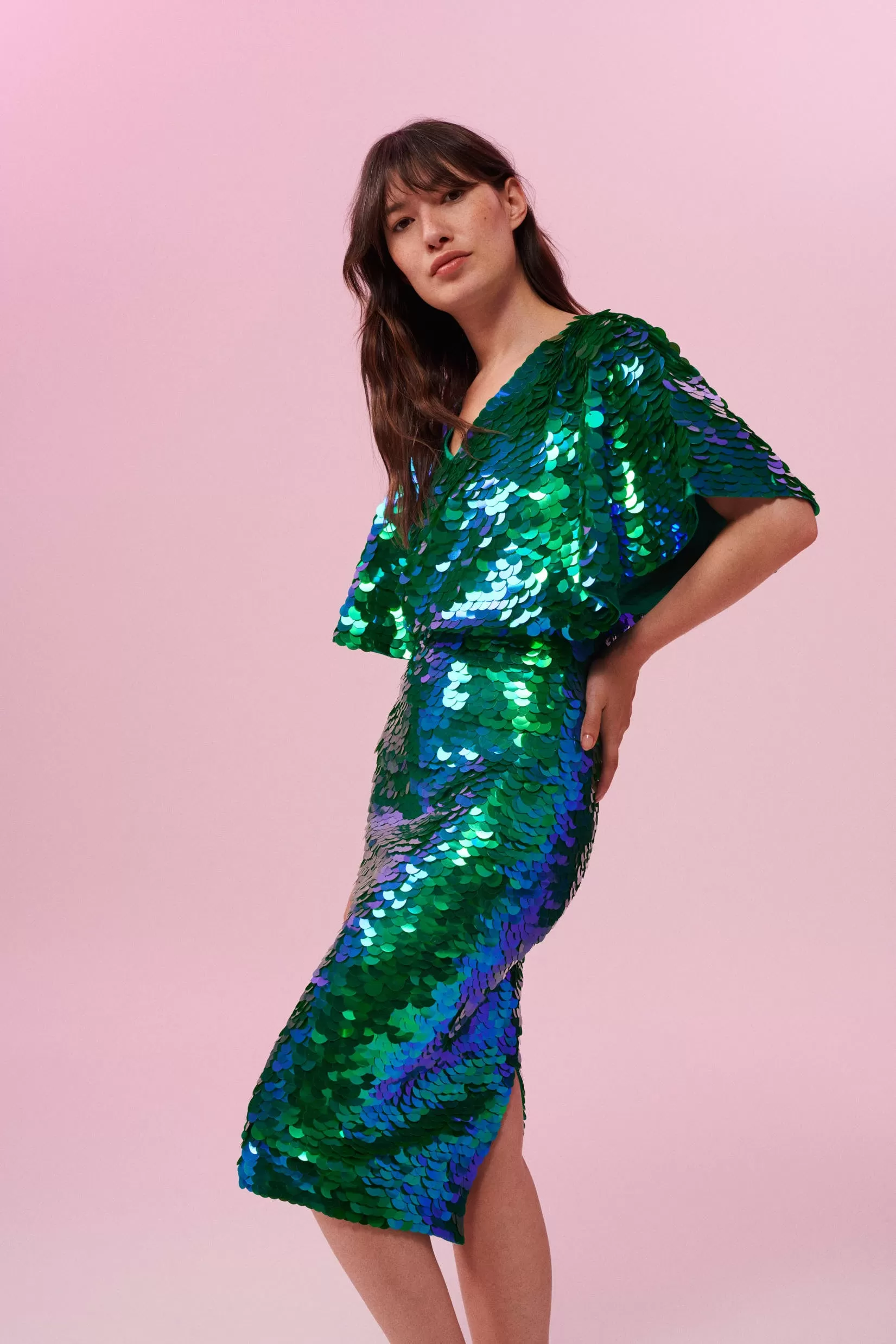 AUDREY SEQUIN SKIRT - EMERALD