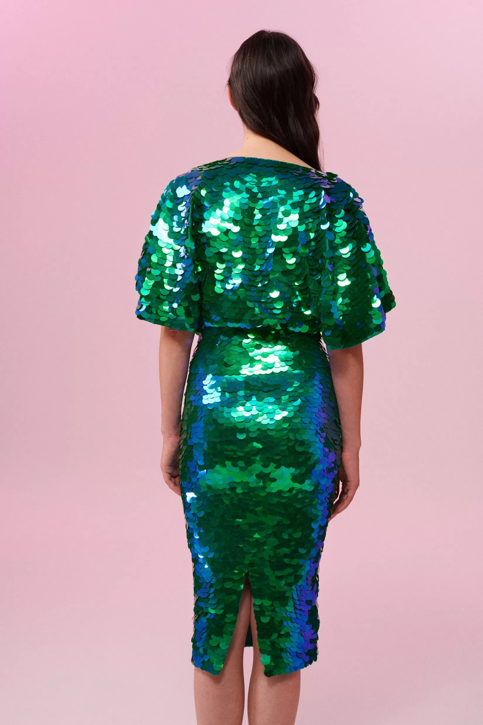 AUDREY SEQUIN SKIRT - EMERALD