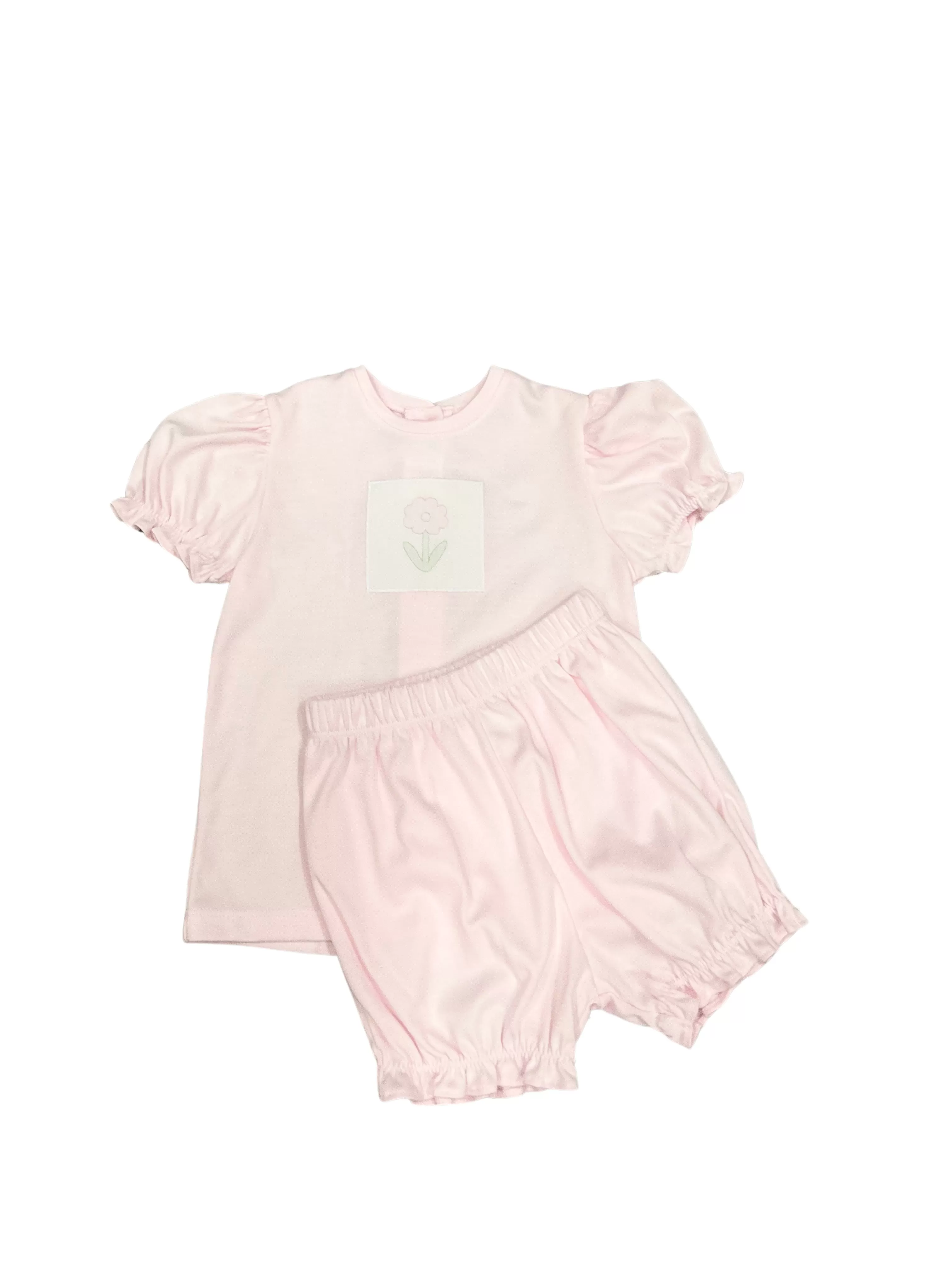 Auraluz Knit Bloomer Set, Pink with Flower