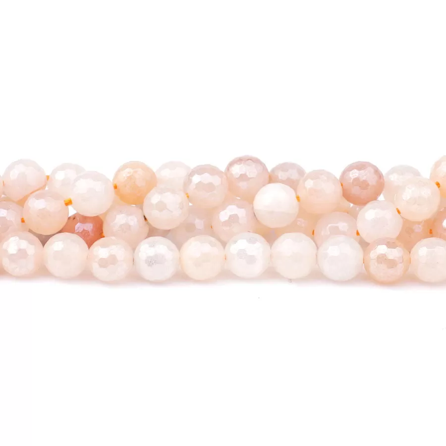 Aventurine 8mm Pink Plated Round Faceted - 15-16 Inch