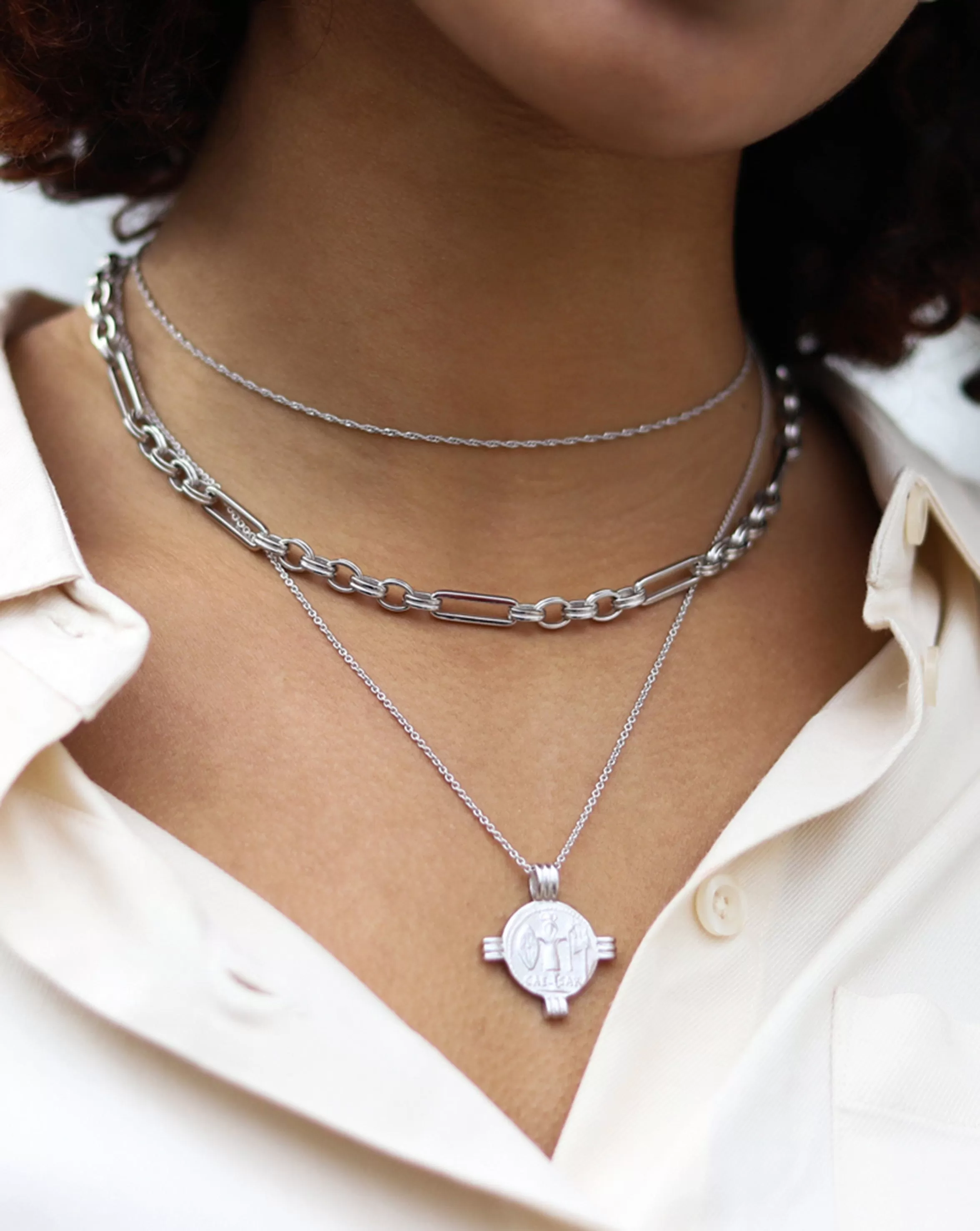 Axiom Chain Necklace | Silver Plated