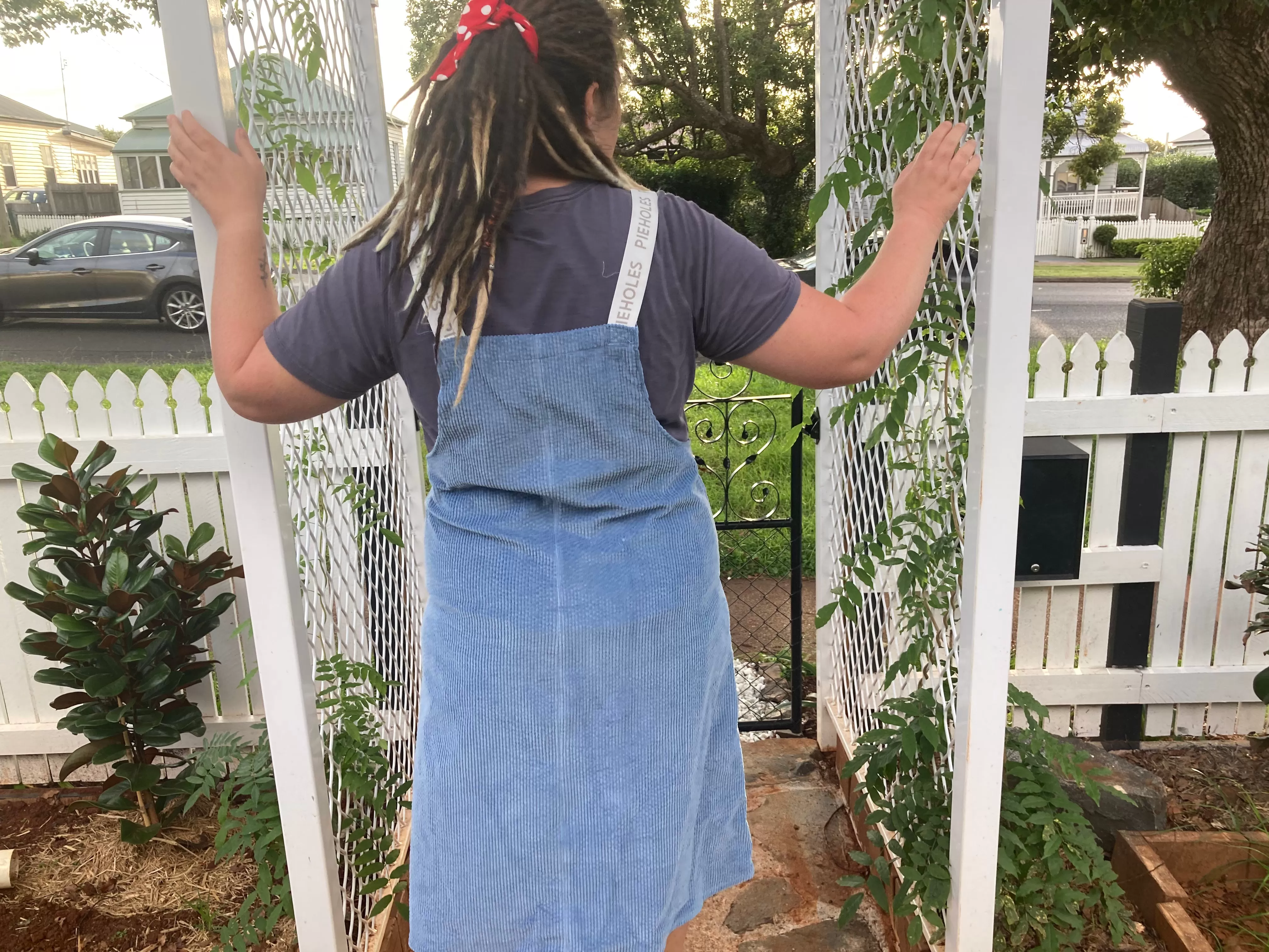 Baby Blue Cord Pinny