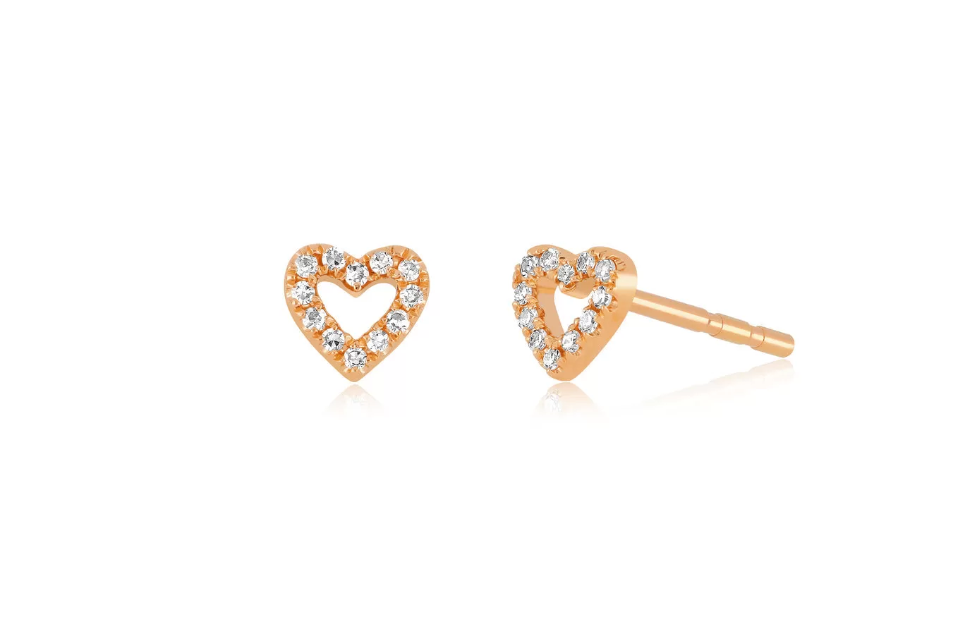 Baby Diamond Open Heart Stud Earring