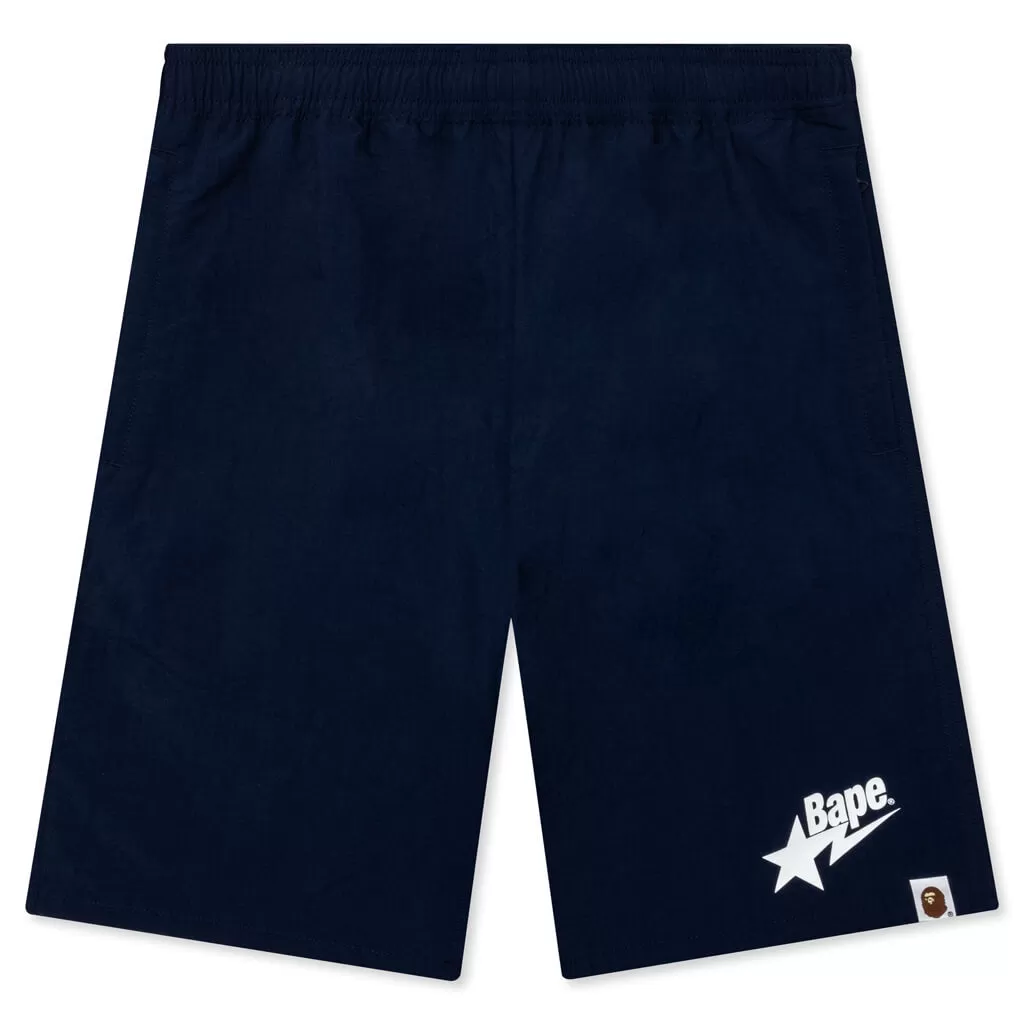 Bape Sta Logo Beach Shorts - Navy