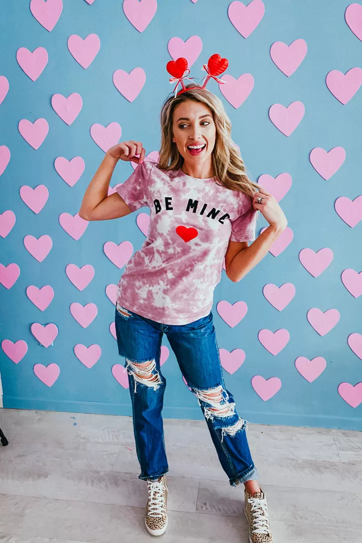 Be Mine Mauve Tie Dye Graphic Tee