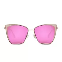 Becky - Rose Gold & Pink Mirror Sunglasses