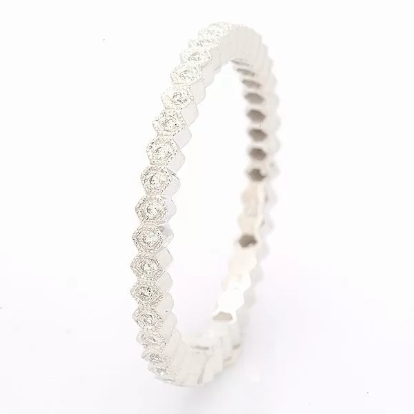 Beverley K Stackable Diamond Hexagon Shape Band