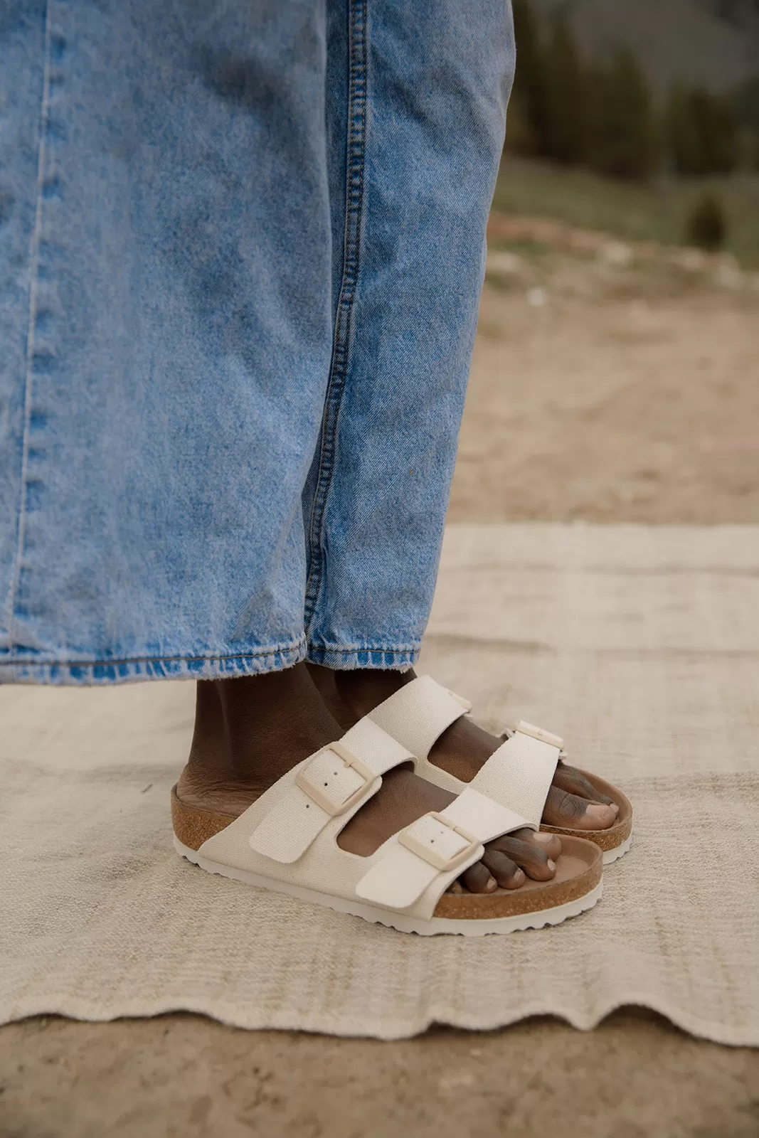 Birkenstock Arizona Vegan in Eggshell FINAL SALE