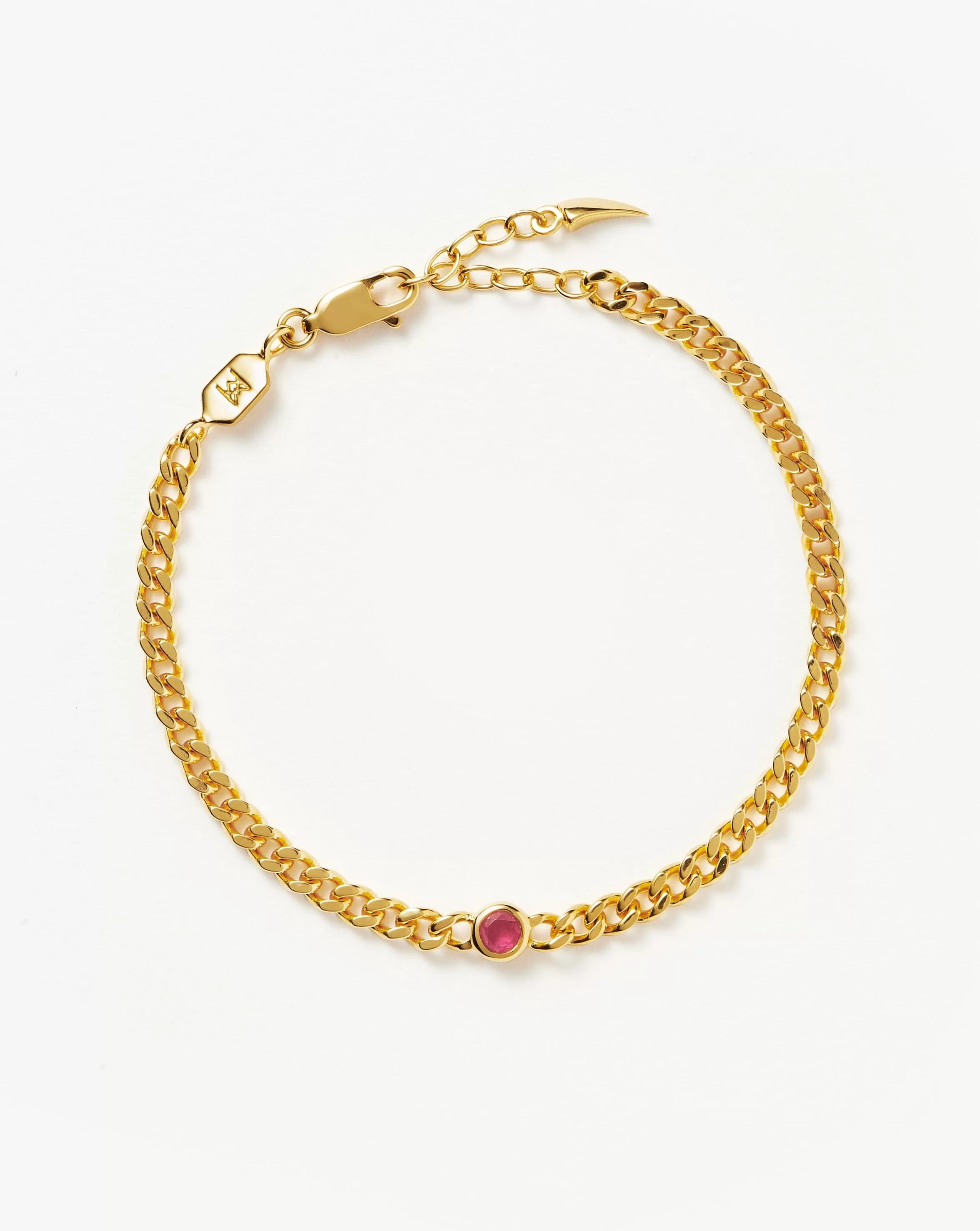 Birthstone Chain Bracelet - October | 18ct Gold Plated Vermeil/Pink Tourmaline