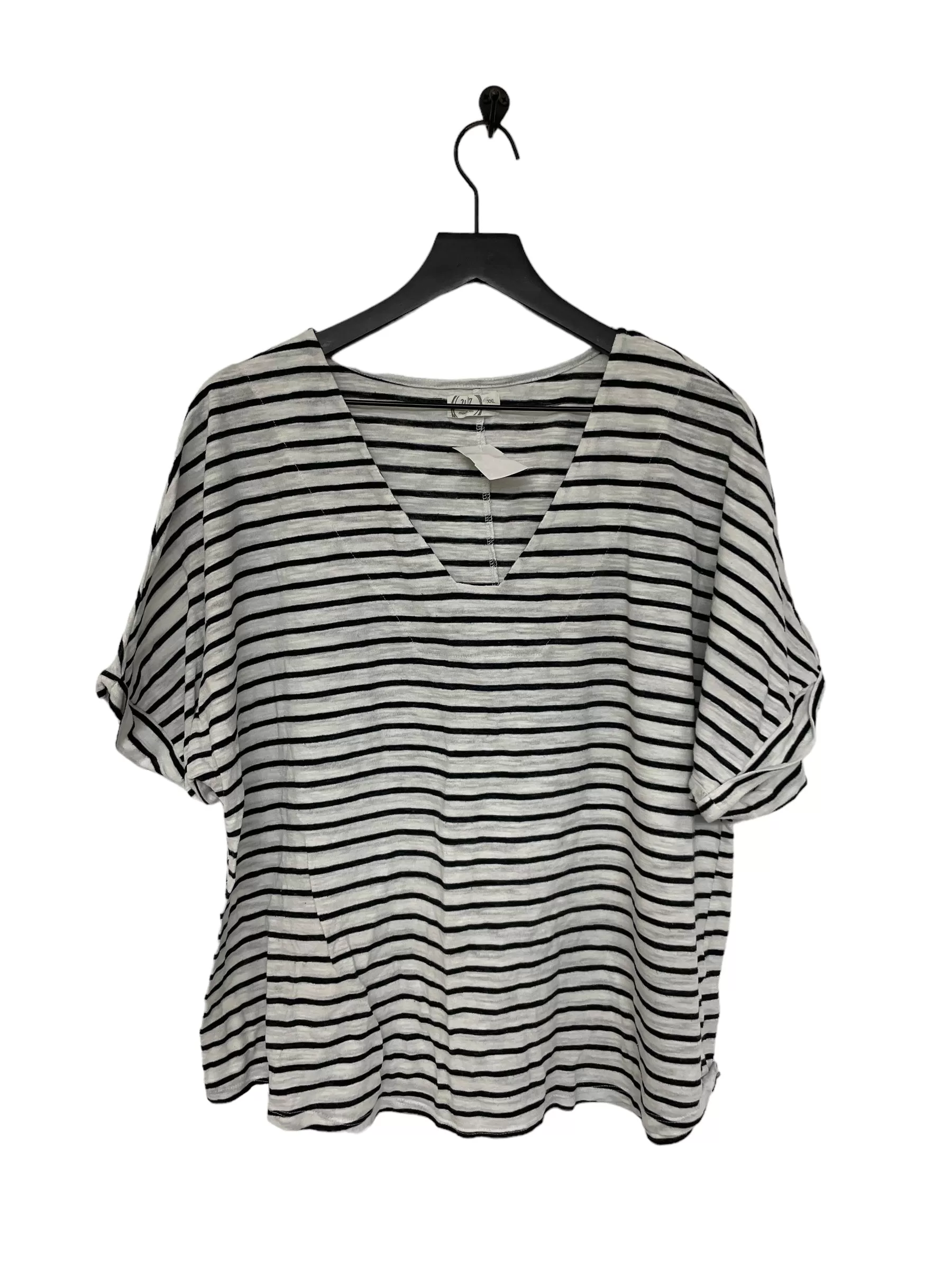 Black & White Top Short Sleeve Basic Maurices, Size Xxl