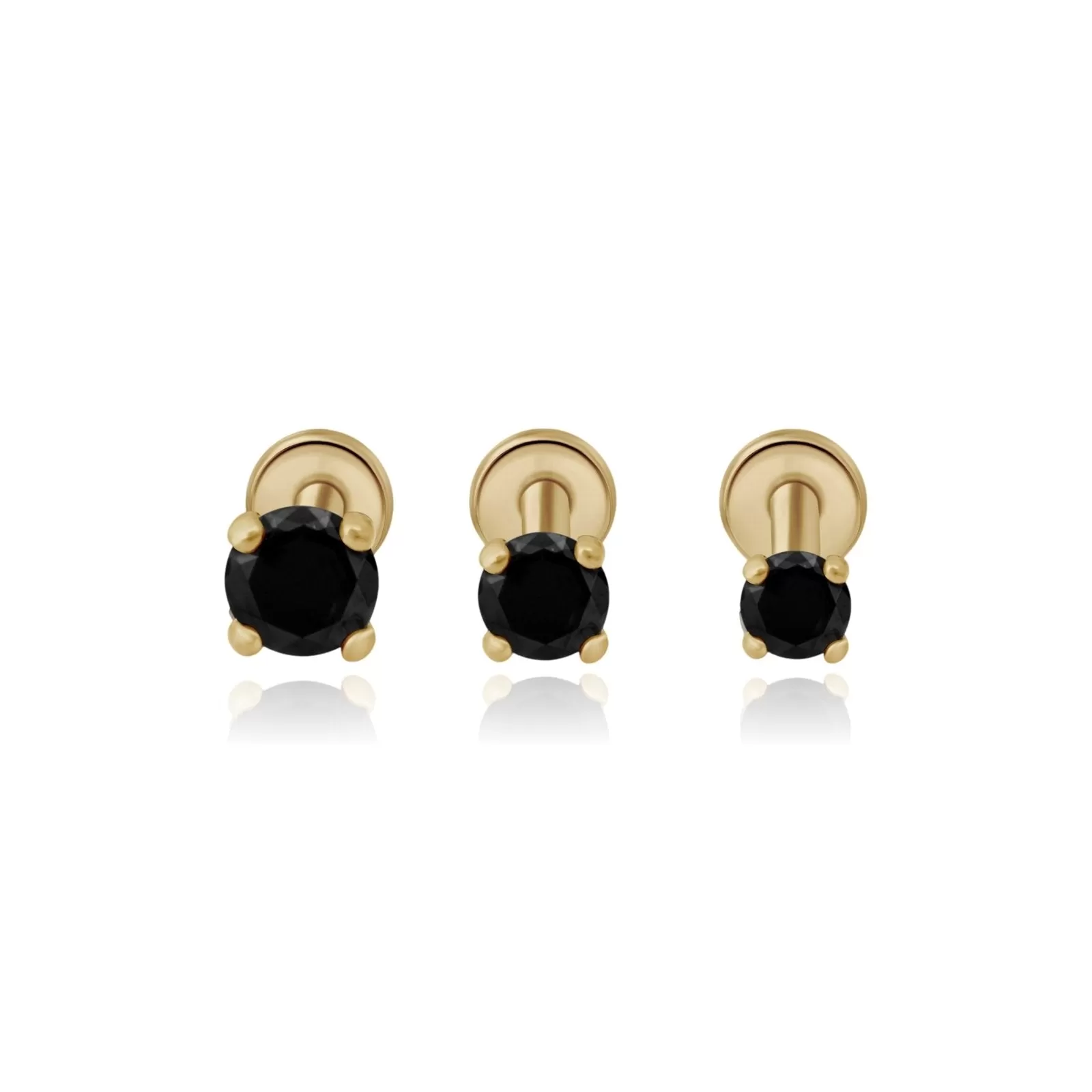 Black Diamond Flat Back Earring