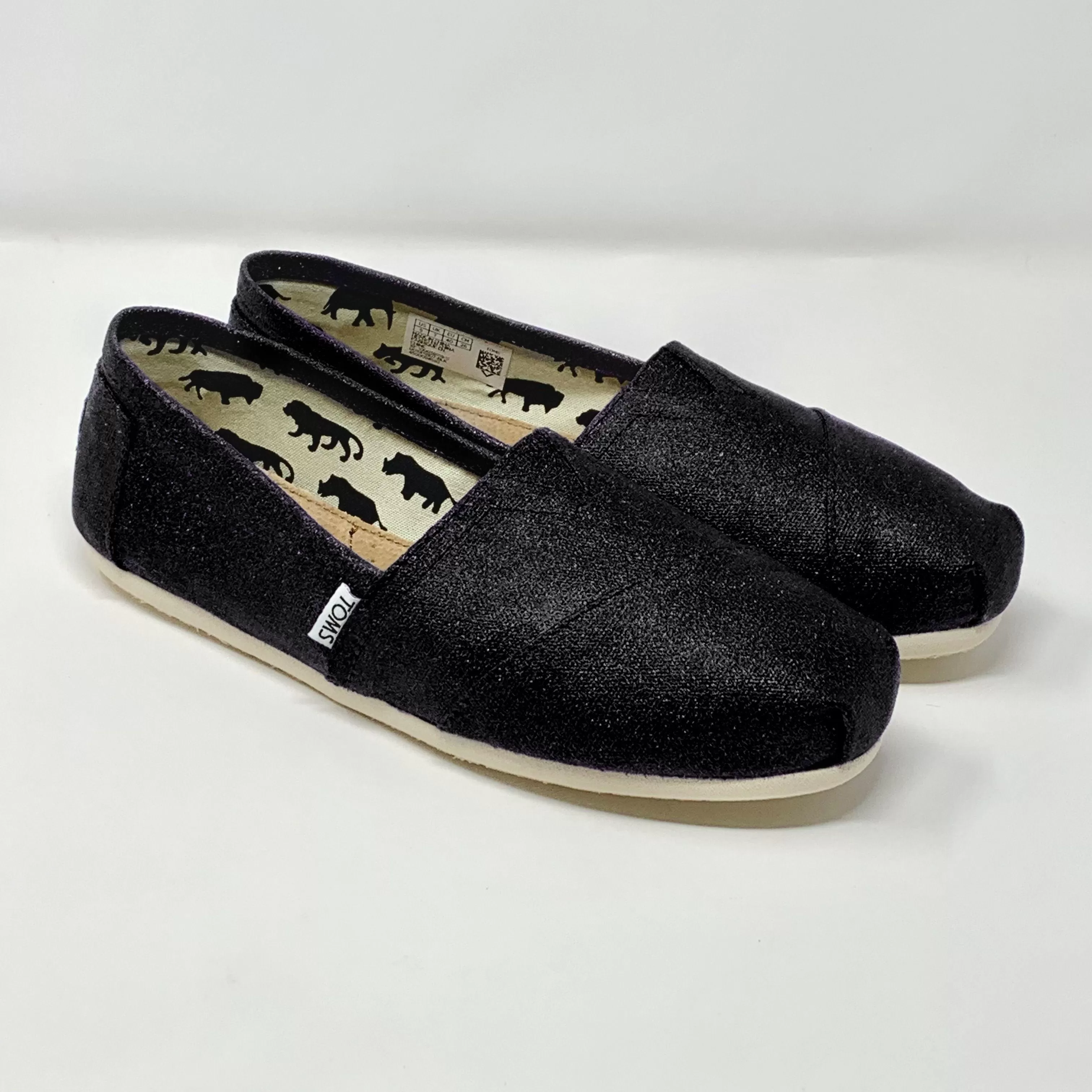 Black Glitter TOMS