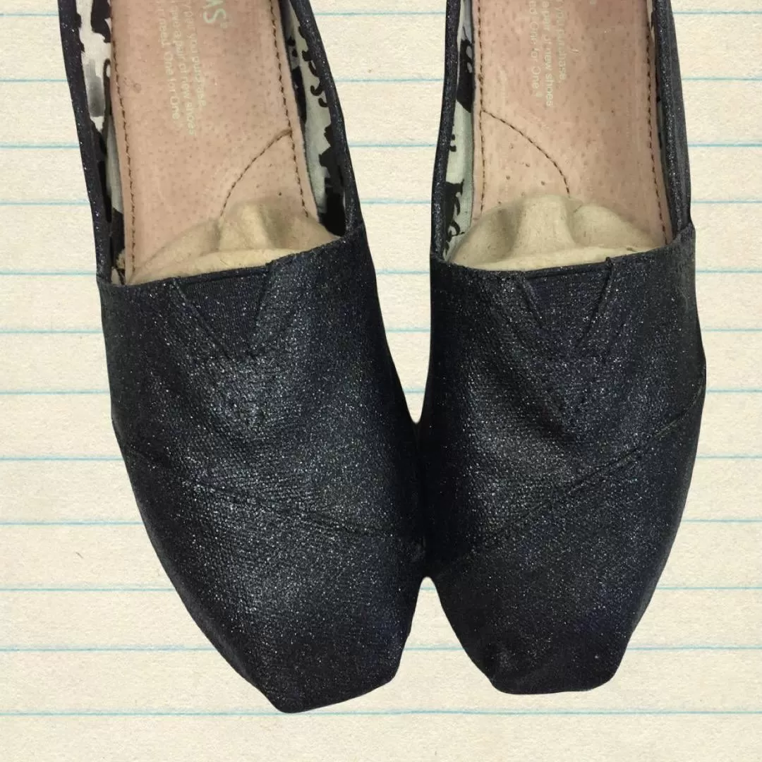 Black Glitter TOMS