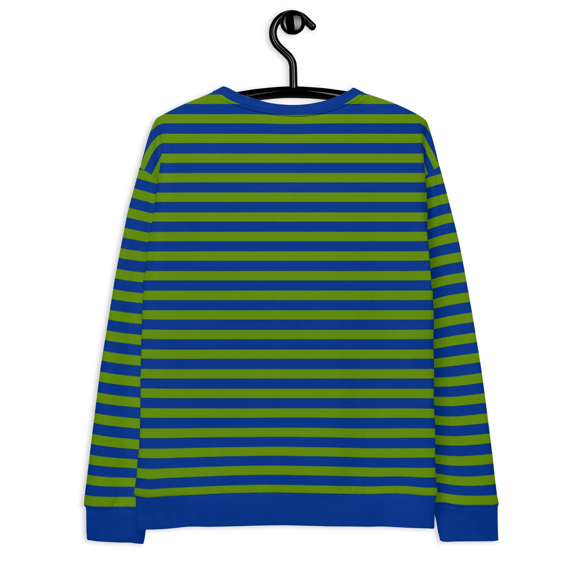 Blue Green Striped Sweater / Sustainable Sweatshirt