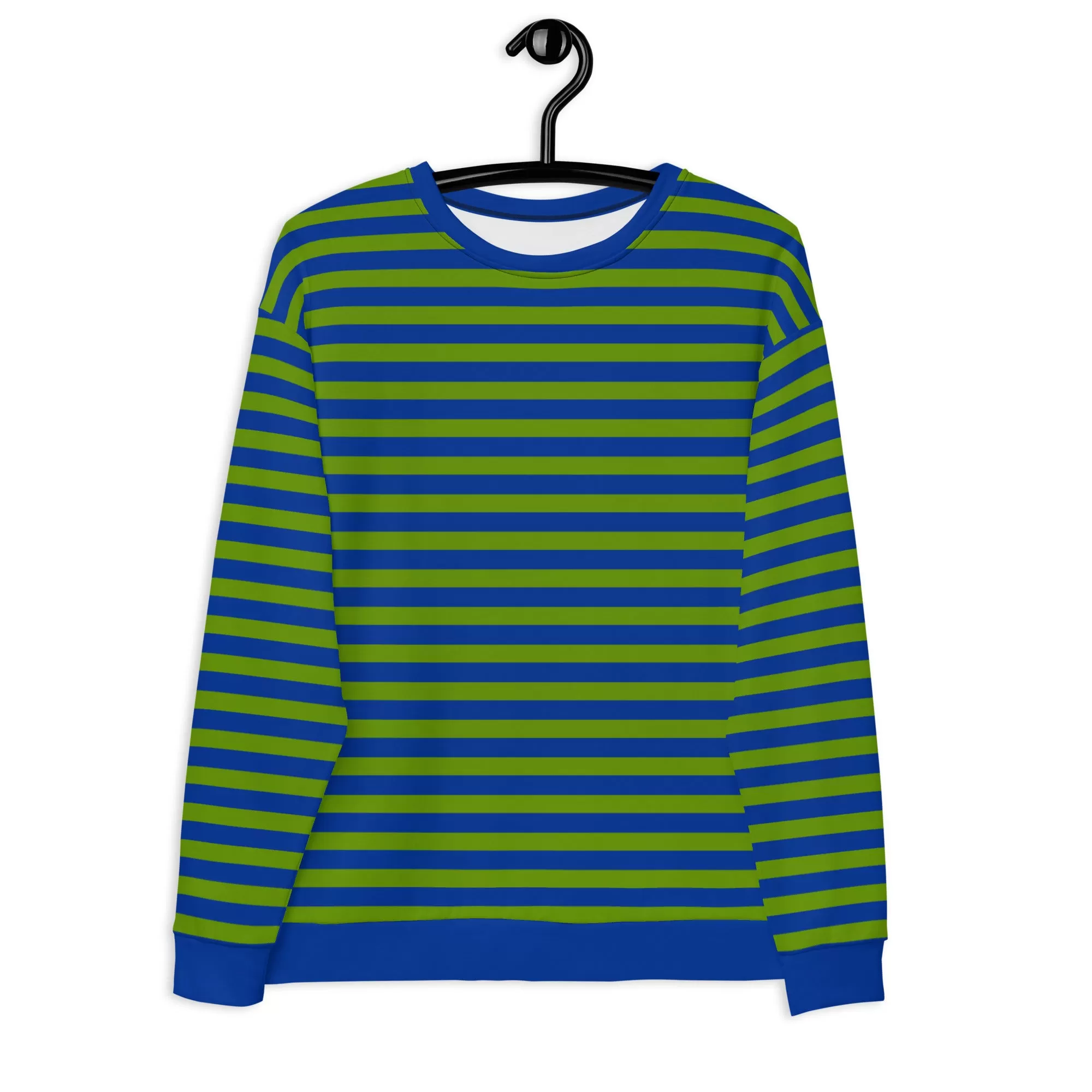 Blue Green Striped Sweater / Sustainable Sweatshirt