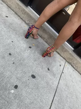 Blue Leopard Multi Color Heels