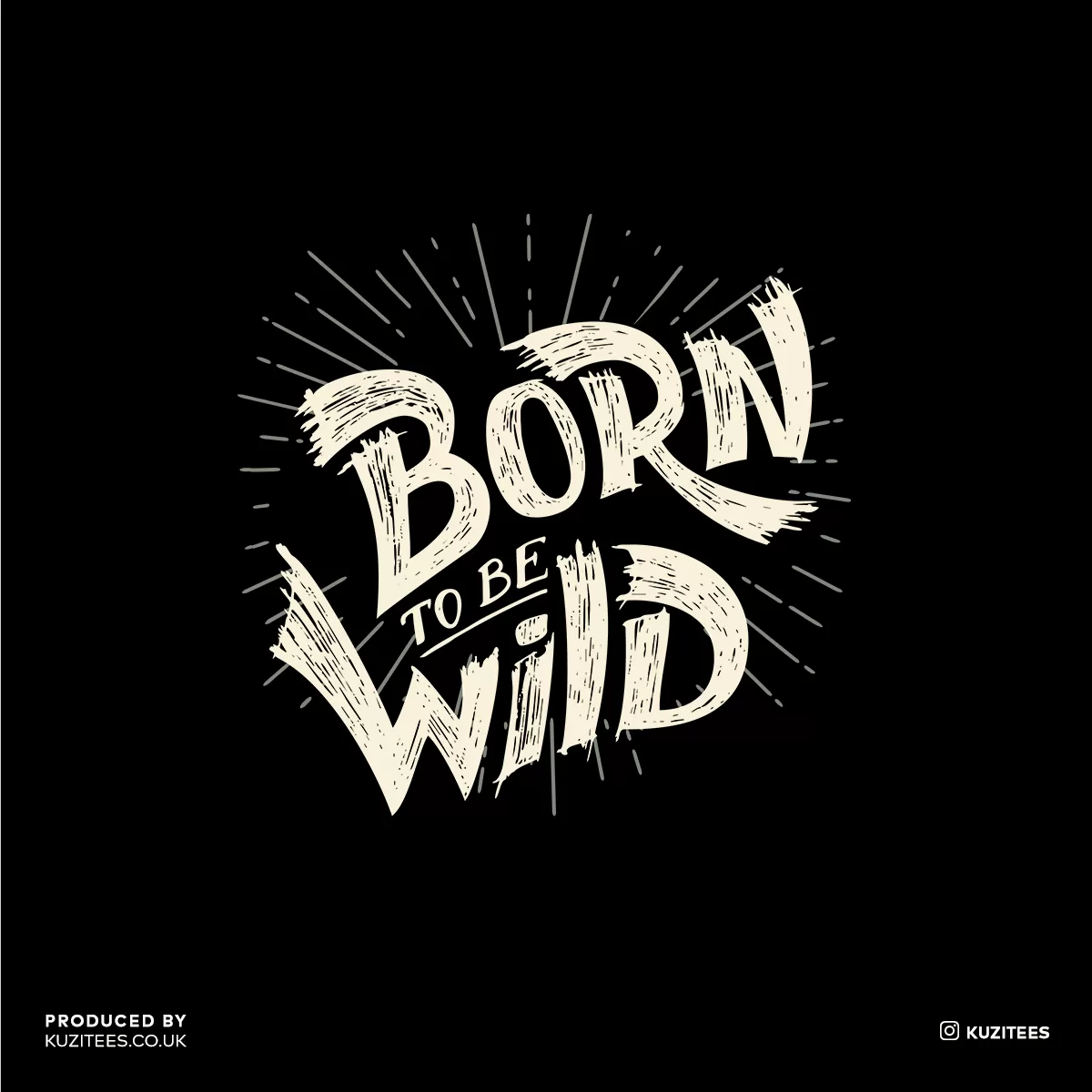 Born to Be Wild Harley Davidson Quote Biking Typographygraphy T-shirt