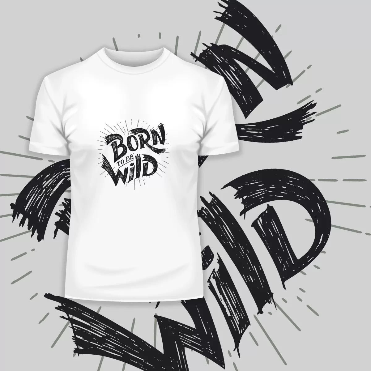 Born to Be Wild Harley Davidson Quote Biking Typographygraphy T-shirt